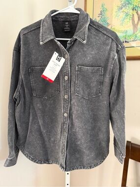 Members Mark Knit Denim Long Sleeve Shirt. NWT. Size XS.